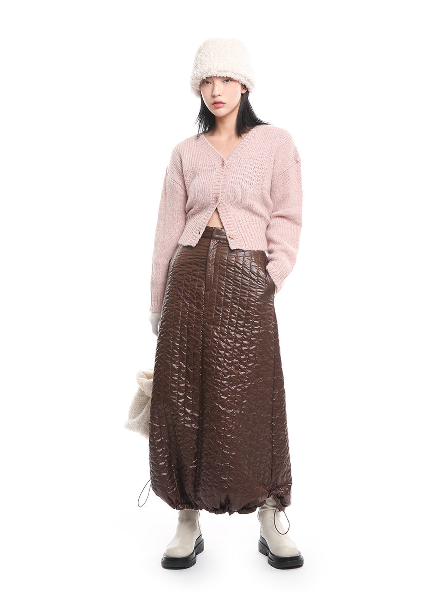 A-Line Quilted Long Skirt