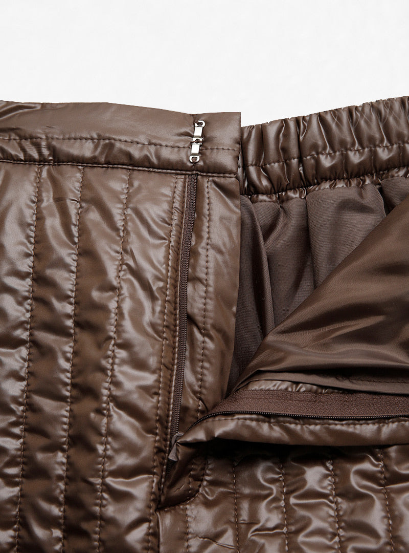 A-Line Quilted Long Skirt