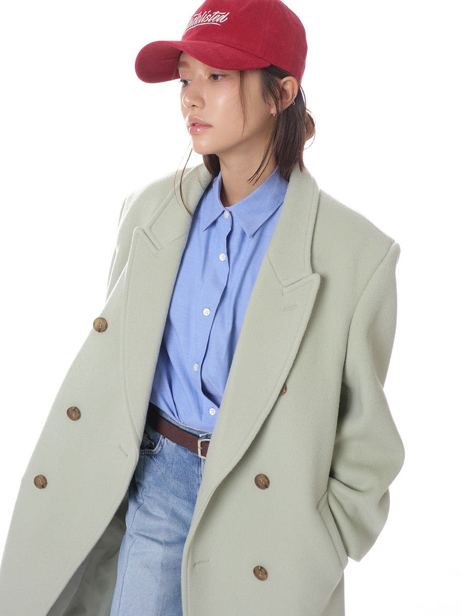 Double-Breasted Notch Lapel Long Coat